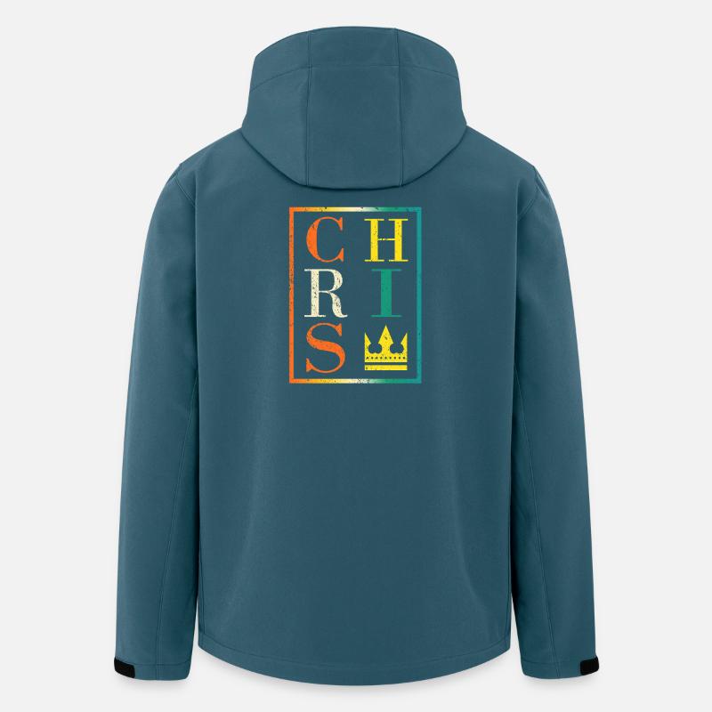 Conception de collage de lettres royales - Veste softshell homme en polyester recyclé Stanley/Stella - bleu pétrole foncé
