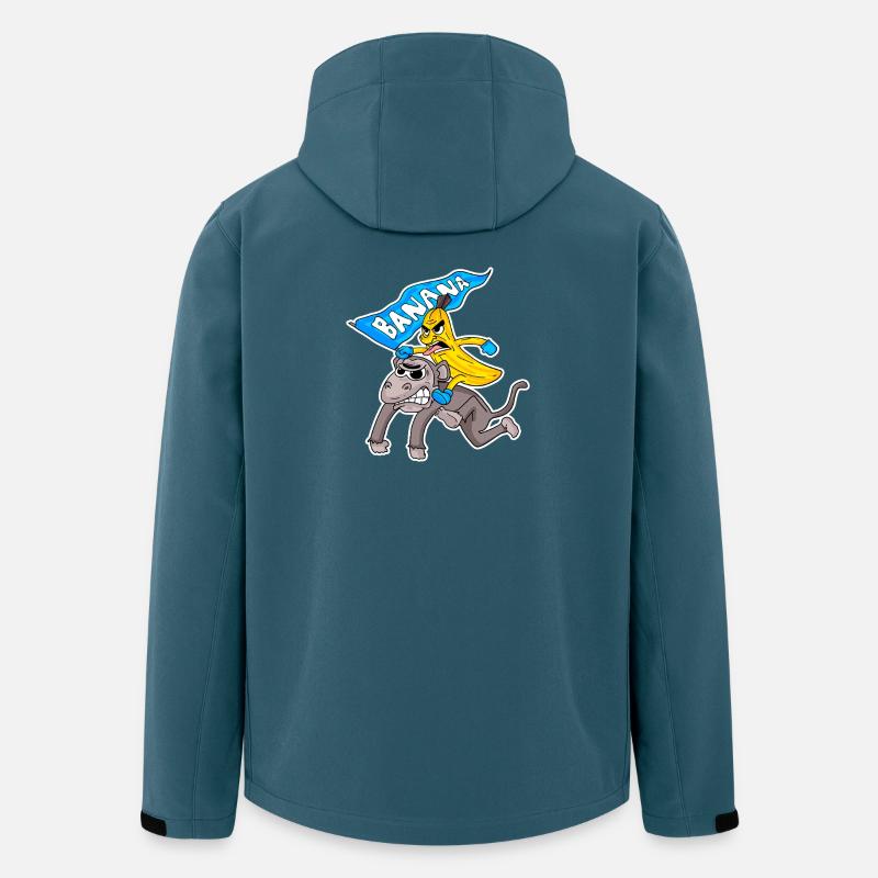 Super-héros banane avec motifs de singe - Veste softshell homme en polyester recyclé Stanley/Stella - bleu pétrole foncé