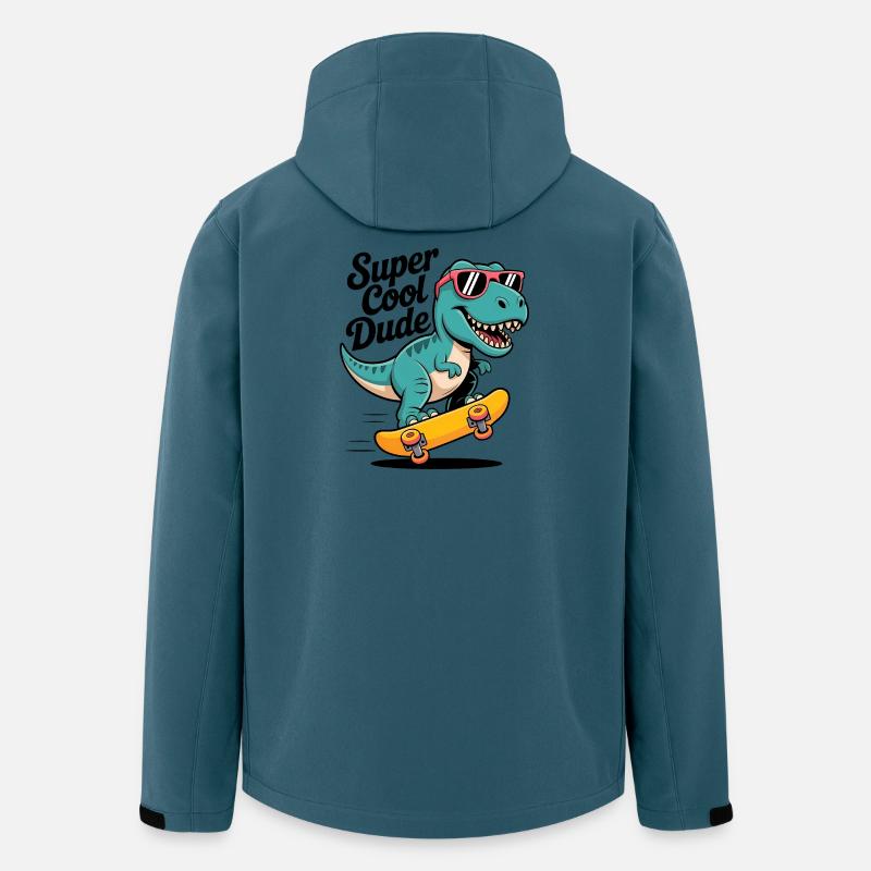 Super cooler Skateboard Dinosaurier - Recycelte Männer Softshell-Jacke von Stanley/Stella - Dunkles Petrol