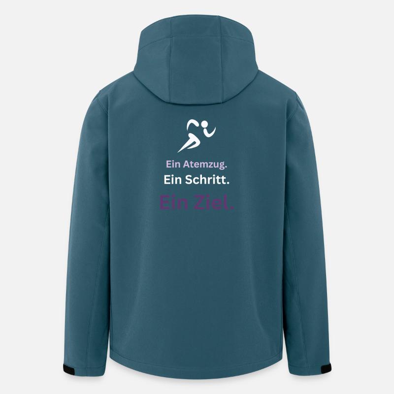 Ein_Atemzug-_Ein_Schritt - Recycelte Männer Softshell-Jacke von Stanley/Stella - Dunkles Petrol