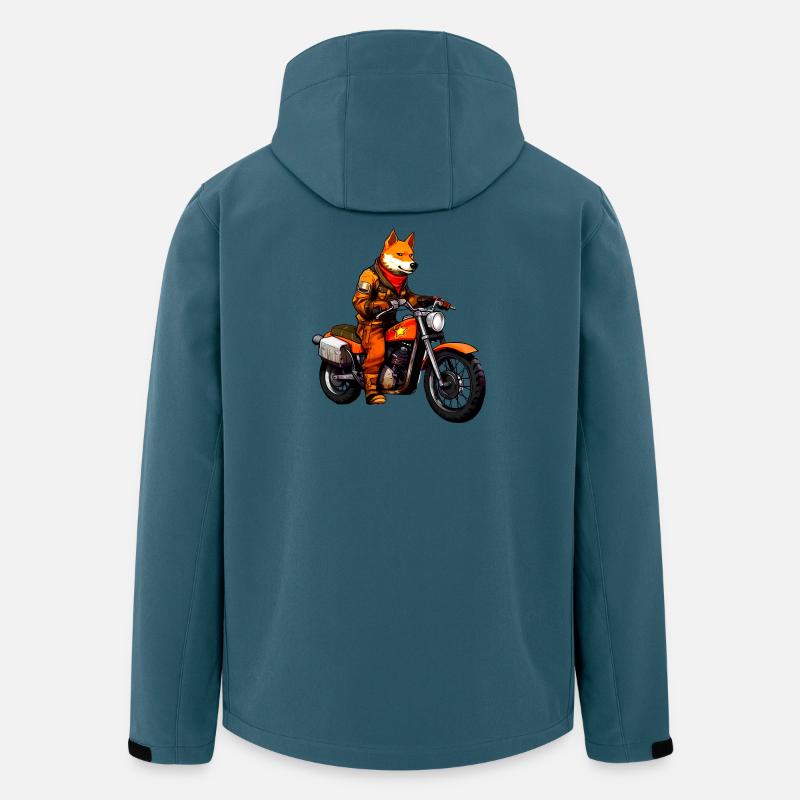 Fuchs Motorradfahrer - Recycelte Männer Softshell-Jacke von Stanley/Stella - Dunkles Petrol