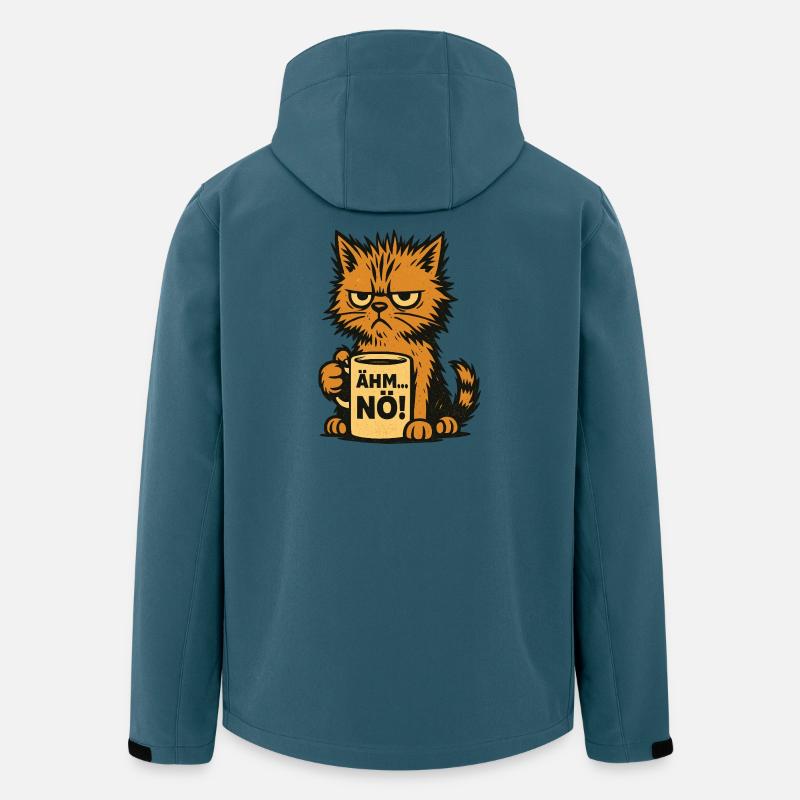 Kaffeetasse – Ähm, Nö - Katzendesign - Recycelte Männer Softshell-Jacke von Stanley/Stella - Dunkles Petrol
