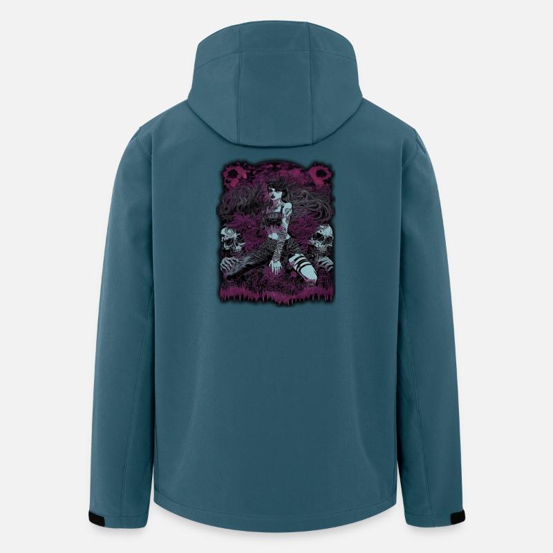 Dunkle Zauberin mit Totenkopf-Elementen - Recycelte Männer Softshell-Jacke von Stanley/Stella - Dunkles Petrol