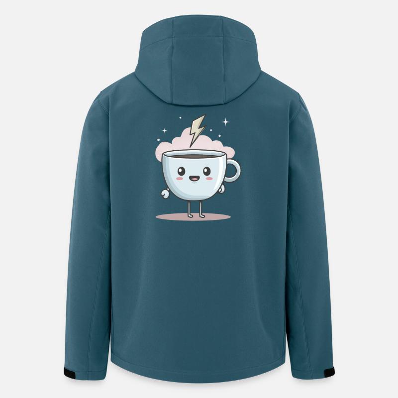 Kaffee = Strom fürs Herz - Recycelte Männer Softshell-Jacke von Stanley/Stella - Dunkles Petrol
