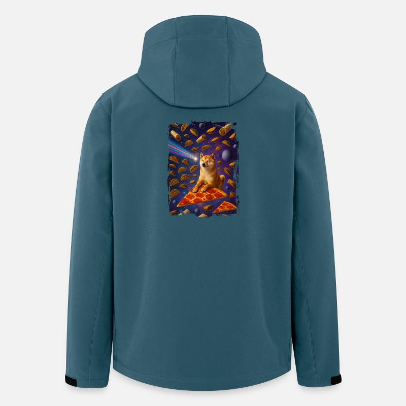 Weltraum-Katzenpizza mit Nacho-Himmel - Recycelte Männer Softshell-Jacke von Stanley/Stella - Dunkles Petrol