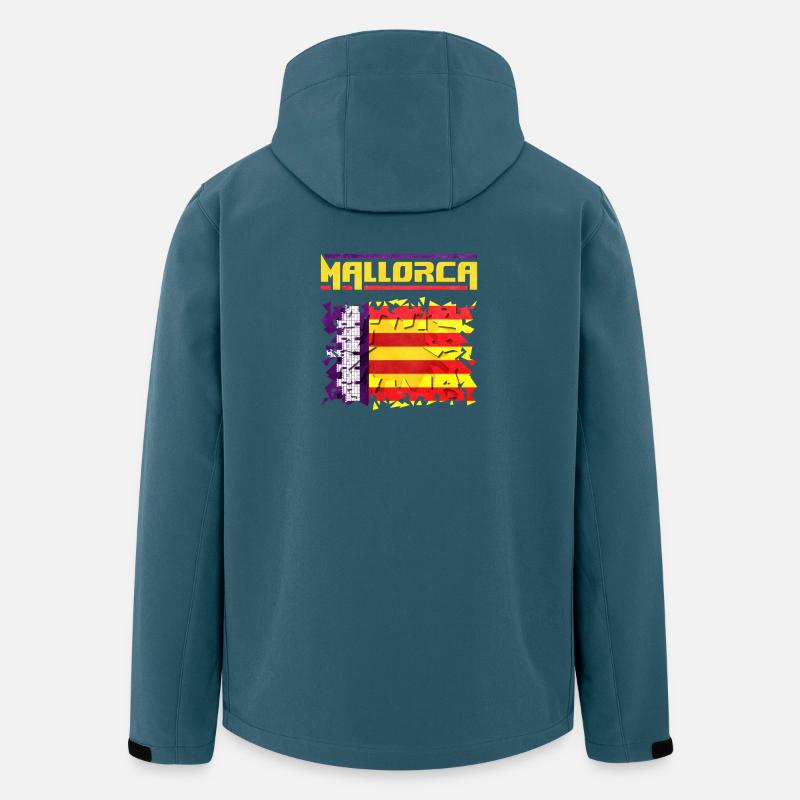 Mallorca Musikdesign mit spanischer Flagge - Recycelte Männer Softshell-Jacke von Stanley/Stella - Dunkles Petrol