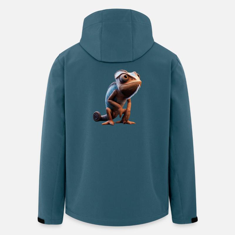 Chamäleon Echse Reptil Chameleon Leguan Eidechse - Recycelte Männer Softshell-Jacke von Stanley/Stella - Dunkles Petrol
