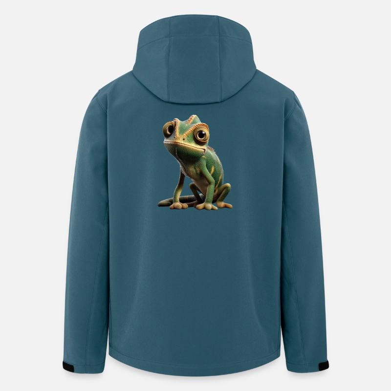 Chamäleon Echse Reptil Chameleon Leguan Eidechse - Recycelte Männer Softshell-Jacke von Stanley/Stella - Dunkles Petrol