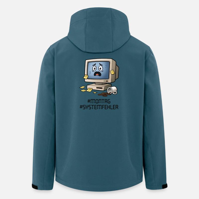 #Montag #Systemfehler – Retro-PC, Kaffee&Bürohumor - Recycelte Männer Softshell-Jacke von Stanley/Stella - Dunkles Petrol