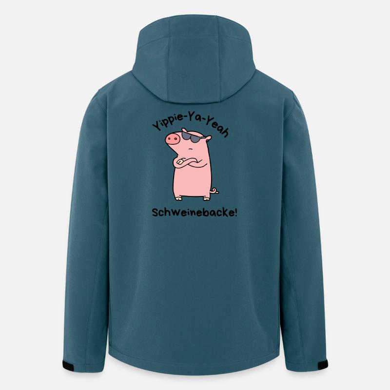 Yippie-Ya-Yeah Schweinebacke - Recycelte Männer Softshell-Jacke von Stanley/Stella - Dunkles Petrol