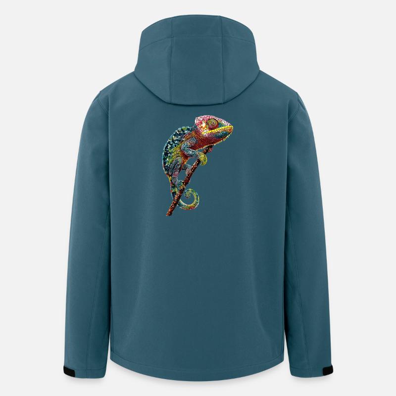 Chamäleon Echse Reptil Chameleon Leguan Eidechse - Recycelte Männer Softshell-Jacke von Stanley/Stella - Dunkles Petrol