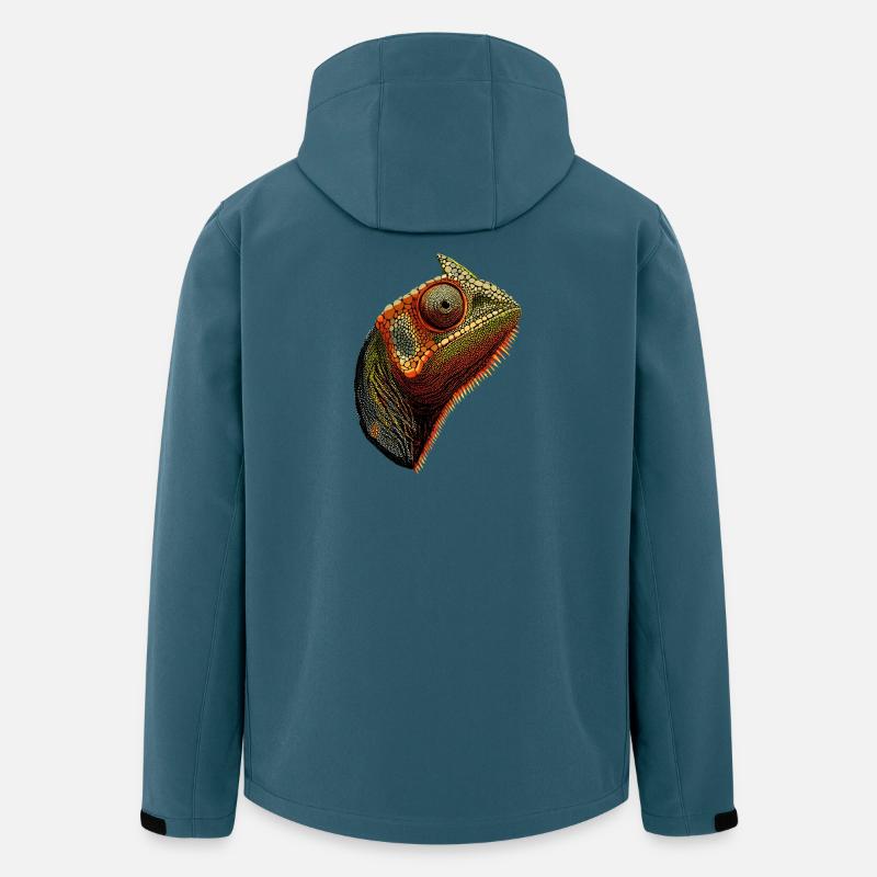 Caméléon Lézard Reptile Caméléon Iguane Lézard - Veste softshell homme en polyester recyclé Stanley/Stella - bleu pétrole foncé
