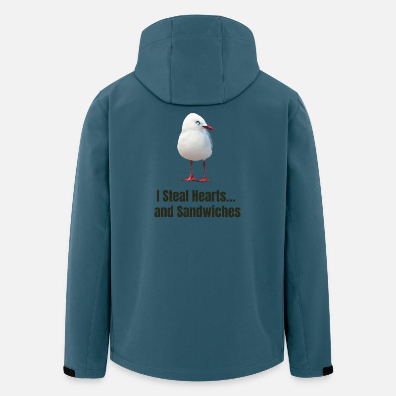 Skurrile Möwe mit herzerwärmender Botschaft - Recycelte Männer Softshell-Jacke von Stanley/Stella - Dunkles Petrol