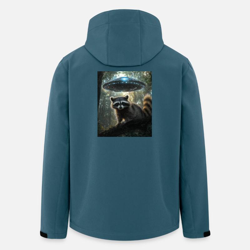 Waschbär Selfie mit UFO - Recycelte Männer Softshell-Jacke von Stanley/Stella - Dunkles Petrol