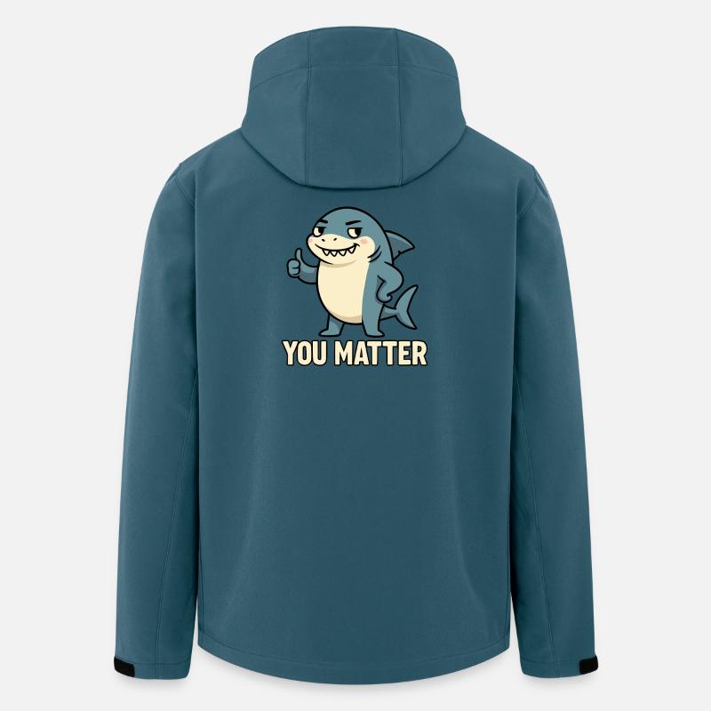 Charmanter Hai mit Slogan Motivation - Recycelte Männer Softshell-Jacke von Stanley/Stella - Dunkles Petrol