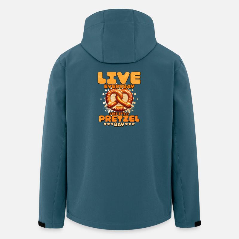 Lebensfreude mit Bretzel und Herz - Recycelte Männer Softshell-Jacke von Stanley/Stella - Dunkles Petrol