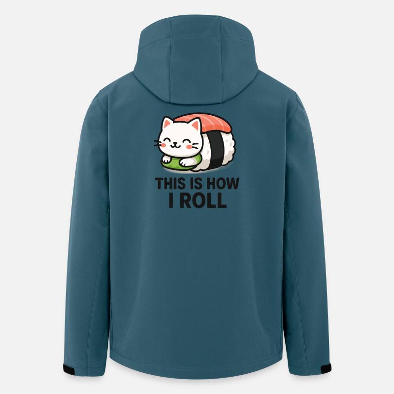 Katzen Sushi Illustration - Recycelte Männer Softshell-Jacke von Stanley/Stella - Dunkles Petrol