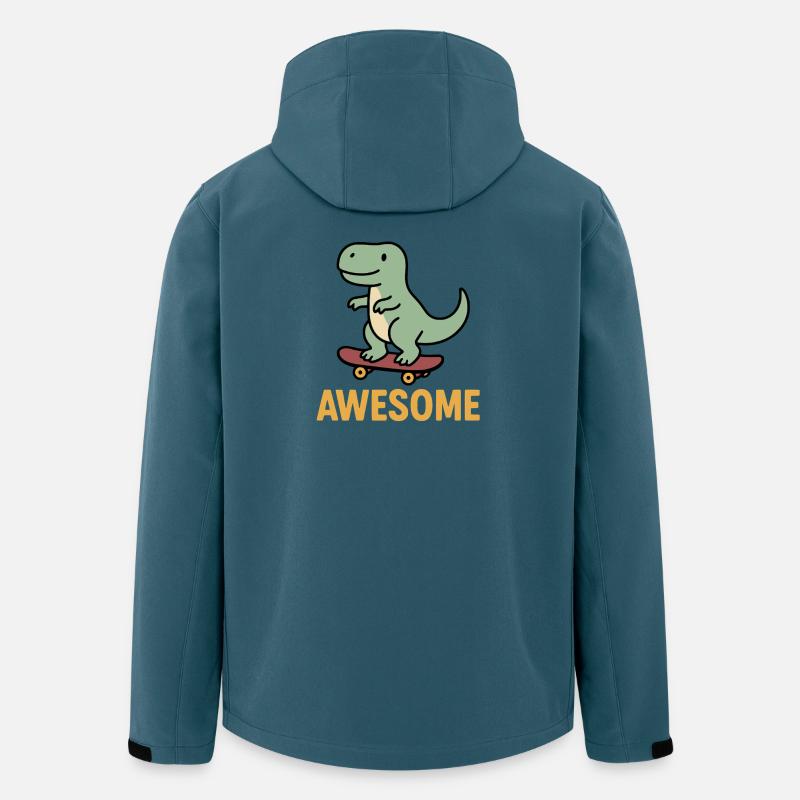 Lässiger Dinosaurier auf Skateboard - Recycelte Männer Softshell-Jacke von Stanley/Stella - Dunkles Petrol