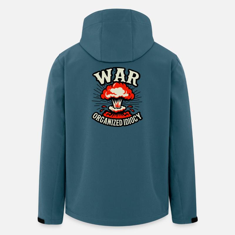 WAR – Idiotie organisée - Veste softshell homme en polyester recyclé Stanley/Stella - bleu pétrole foncé