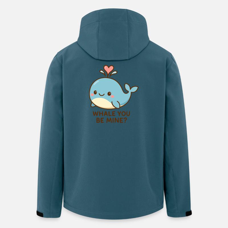 Niedlicher Wal mit Herzspruch - Recycelte Männer Softshell-Jacke von Stanley/Stella - Dunkles Petrol
