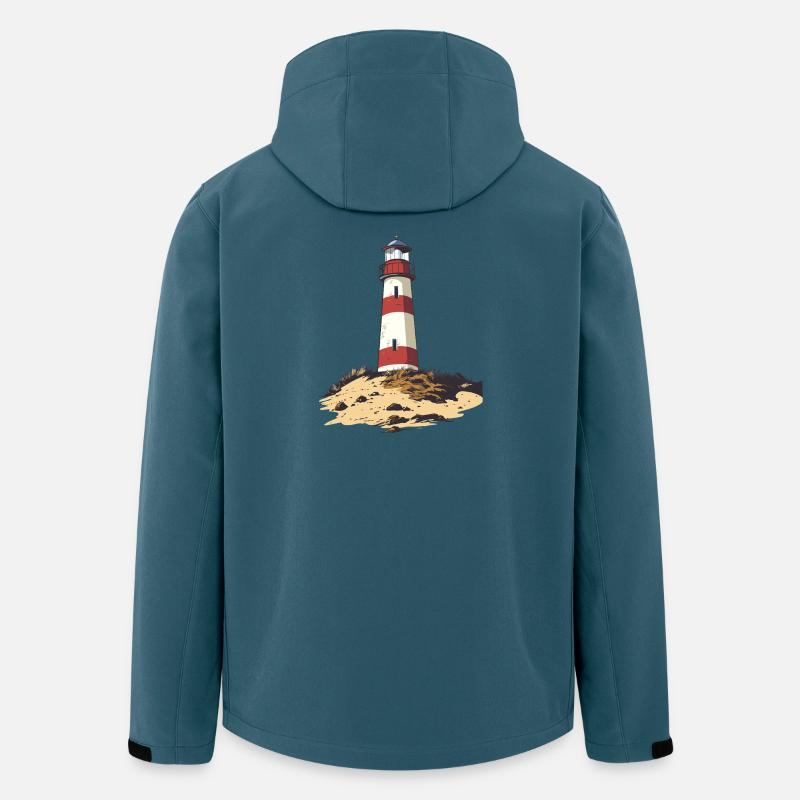Leuchtturm auf rauer Küste - Recycelte Männer Softshell-Jacke von Stanley/Stella - Dunkles Petrol