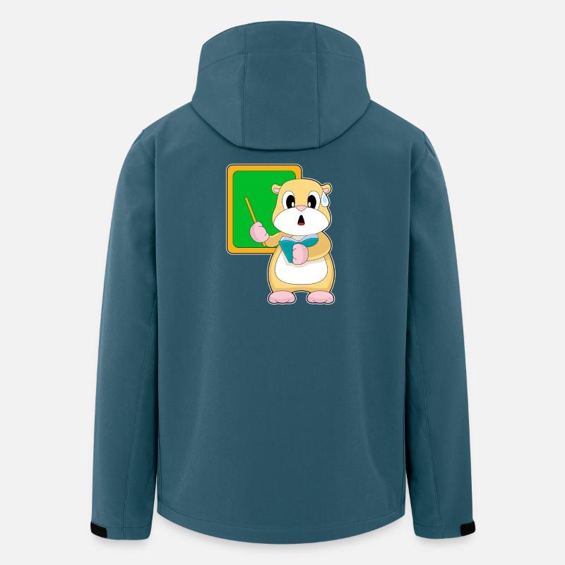 Hamster Lehrer Schultafel Schule - Recycelte Männer Softshell-Jacke von Stanley/Stella - Dunkles Petrol