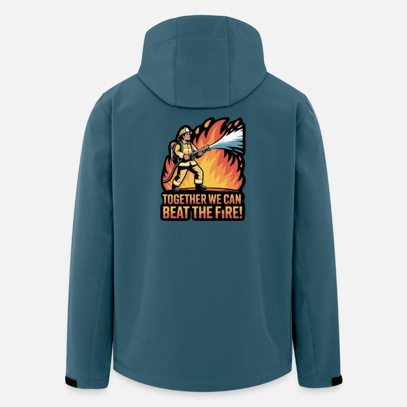 Conception inspirante de l'unité des pompiers - Veste softshell homme en polyester recyclé Stanley/Stella - bleu pétrole foncé