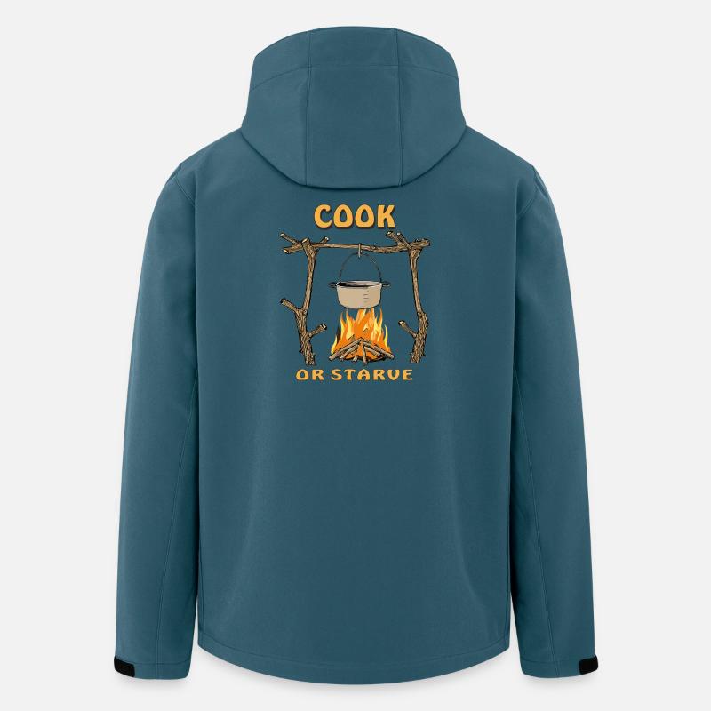 FEUERSTELLE COOK OR STARVE - Recycelte Männer Softshell-Jacke von Stanley/Stella - Dunkles Petrol