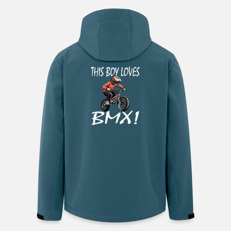 Junge BMX-Fahrer mit Helm - Recycelte Männer Softshell-Jacke von Stanley/Stella - Dunkles Petrol