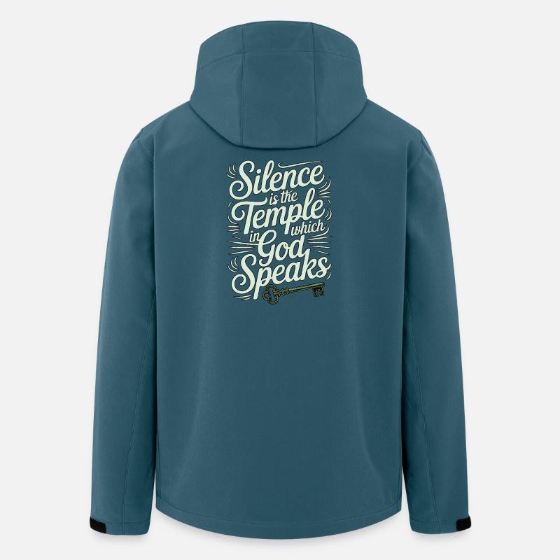 Silence – God Speaks Design - Recycelte Männer Softshell-Jacke von Stanley/Stella - Dunkles Petrol