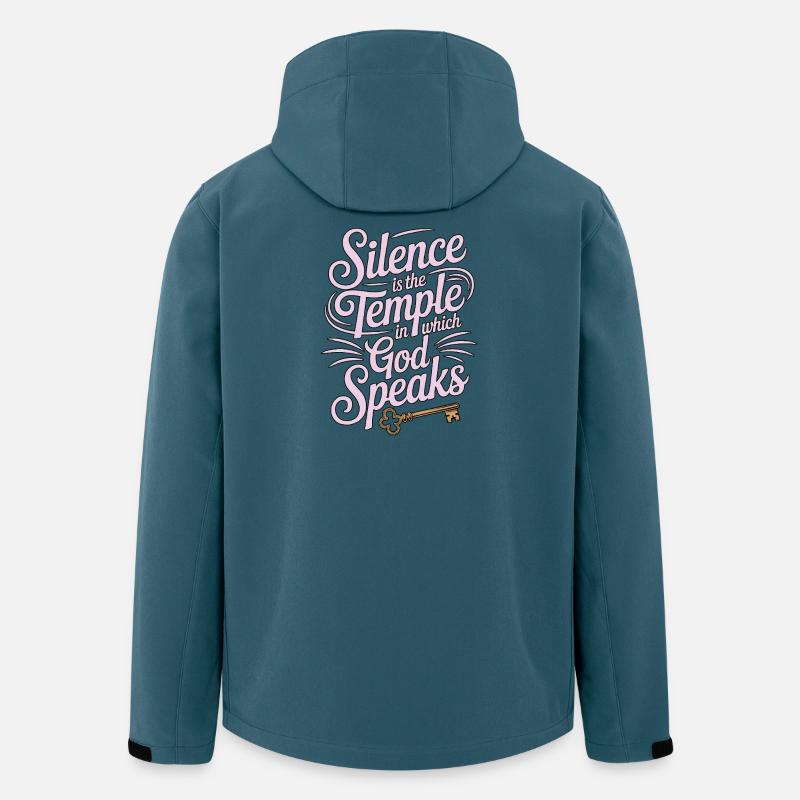 Silence – God Speaks Design - Recycelte Männer Softshell-Jacke von Stanley/Stella - Dunkles Petrol