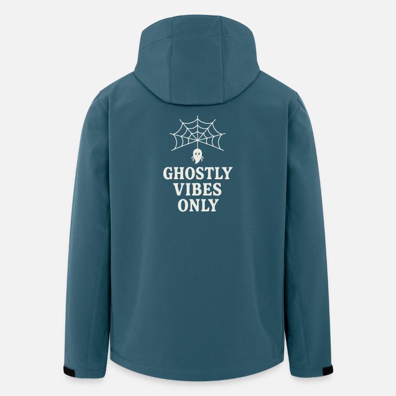 Geistlicher Spinnenweb-Print mit Geist - Recycelte Männer Softshell-Jacke von Stanley/Stella - Dunkles Petrol