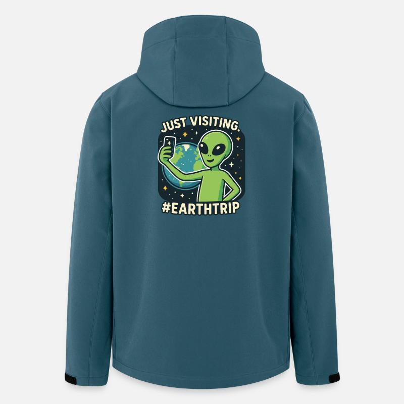 Alien Selfie mit Erde - Recycelte Männer Softshell-Jacke von Stanley/Stella - Dunkles Petrol