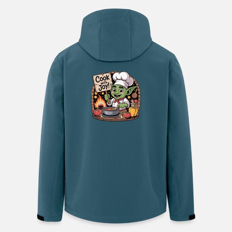Skurrile Kobold-Koch-Illustration - Recycelte Männer Softshell-Jacke von Stanley/Stella - Dunkles Petrol