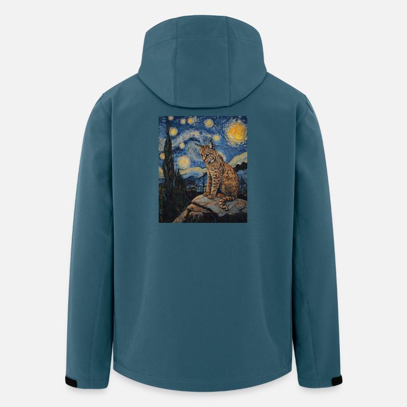Luchs Van Gogh Style Starry  - Recycelte Männer Softshell-Jacke von Stanley/Stella - Dunkles Petrol