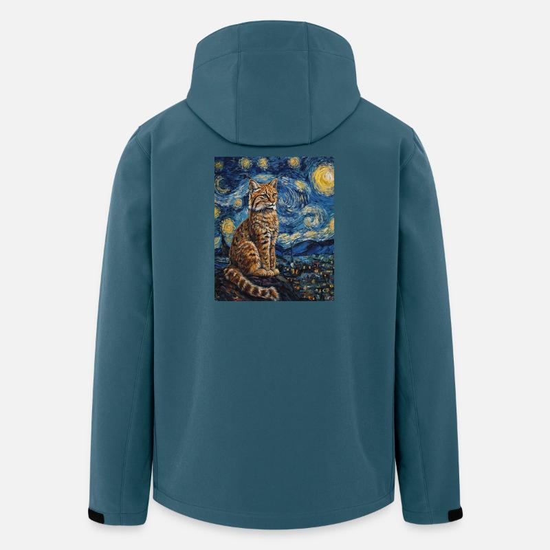 Luchs Van Gogh Style Starry  - Recycelte Männer Softshell-Jacke von Stanley/Stella - Dunkles Petrol