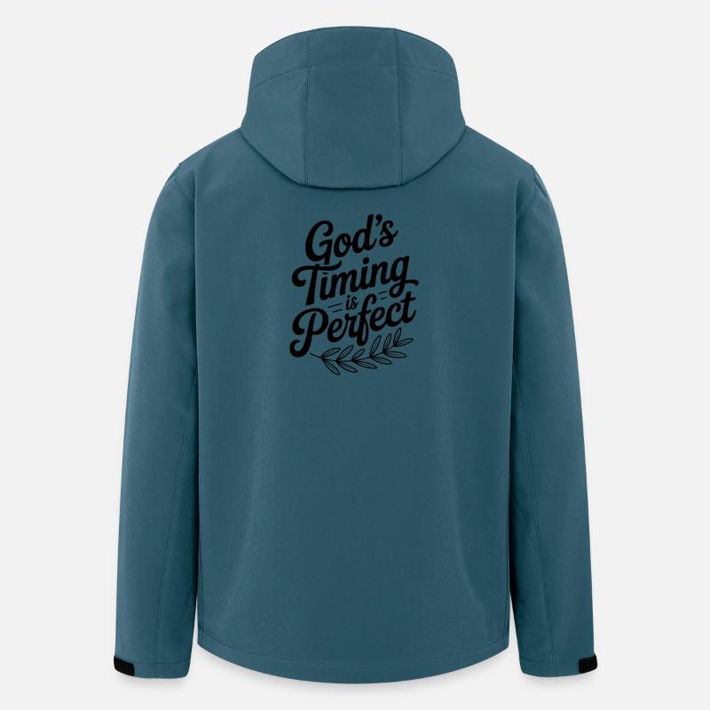Gottes Timing ist perfekt - Recycelte Männer Softshell-Jacke von Stanley/Stella - Dunkles Petrol
