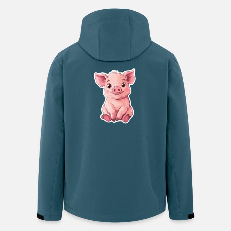 Schwein Ferkel - Recycelte Männer Softshell-Jacke von Stanley/Stella - Dunkles Petrol