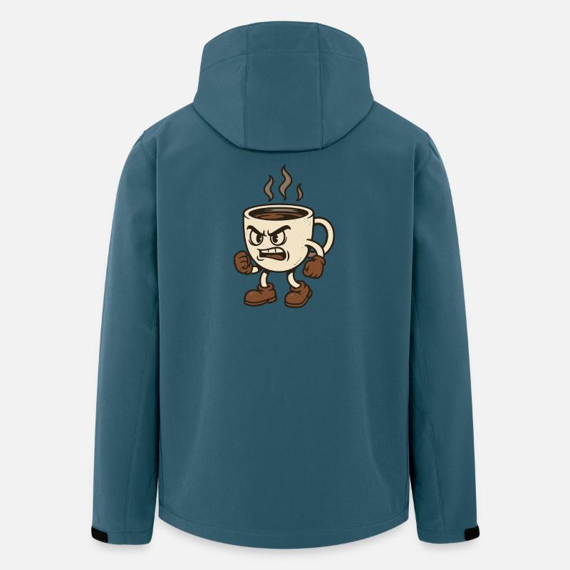 Empfindlicher Kaffeebecher mit Kampfpose - Recycelte Männer Softshell-Jacke von Stanley/Stella - Dunkles Petrol