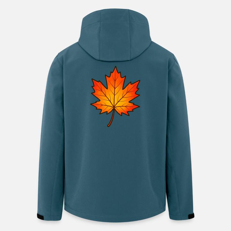 Herbstlicher Ahornblatt-Print - Recycelte Männer Softshell-Jacke von Stanley/Stella - Dunkles Petrol