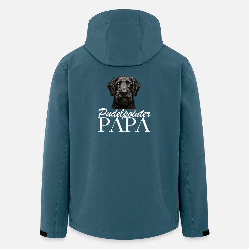 Papa caniche pointer - Veste softshell homme en polyester recyclé Stanley/Stella - bleu pétrole foncé
