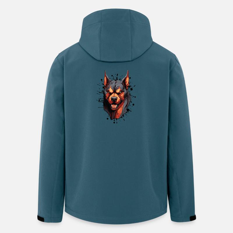 Doberman Kopf Hund - Recycelte Männer Softshell-Jacke von Stanley/Stella - Dunkles Petrol