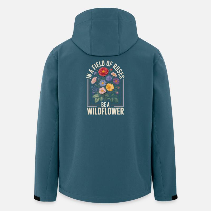 Wildblumen Spruch - Recycelte Männer Softshell-Jacke von Stanley/Stella - Dunkles Petrol