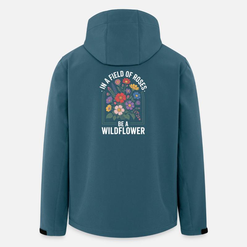 Blumenwiese mit Wildblumen - Recycelte Männer Softshell-Jacke von Stanley/Stella - Dunkles Petrol