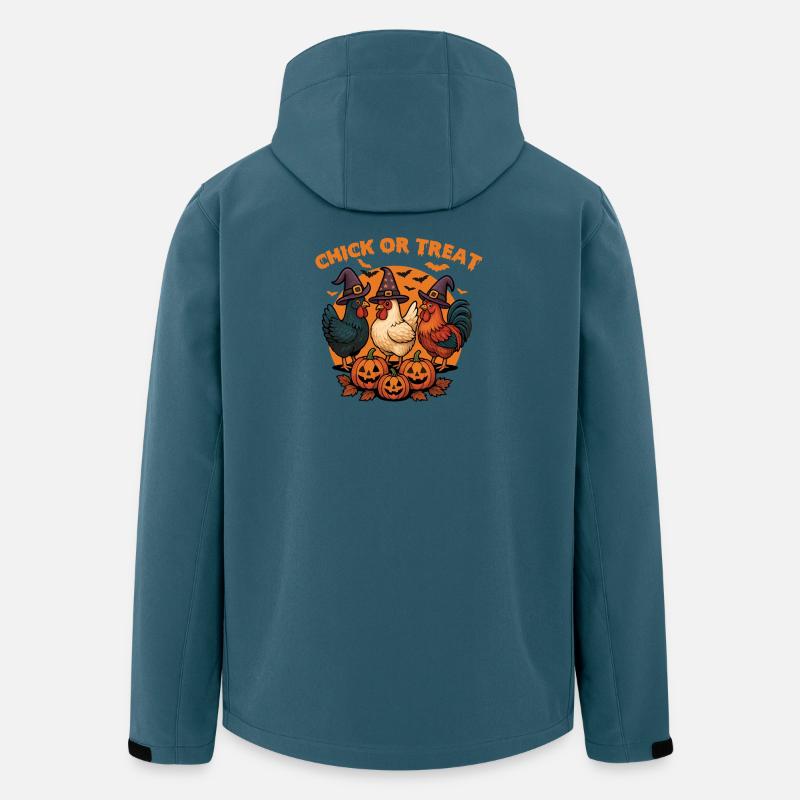 Küken oder Leckerli Gruseliges Halloween-Huhn - Recycelte Männer Softshell-Jacke von Stanley/Stella - Dunkles Petrol