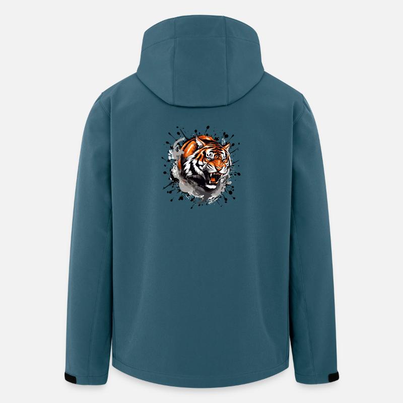 Tiger Kraftvoll - Recycelte Männer Softshell-Jacke von Stanley/Stella - Dunkles Petrol