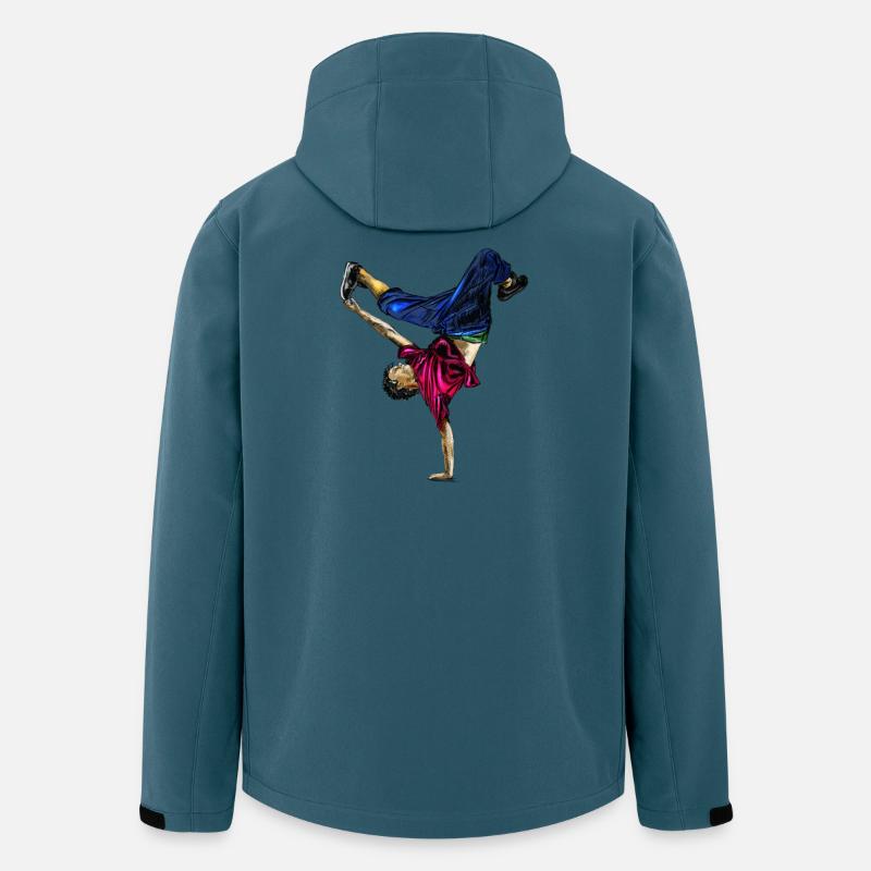 Danseuse acrobatique au style dynamique - Veste softshell homme en polyester recyclé Stanley/Stella - bleu pétrole foncé