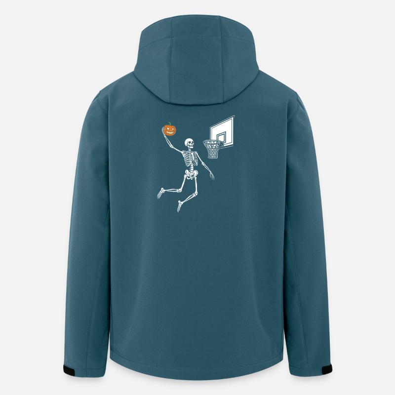 Squelette Basketteur Spooky Halloween - Veste softshell homme en polyester recyclé Stanley/Stella - bleu pétrole foncé