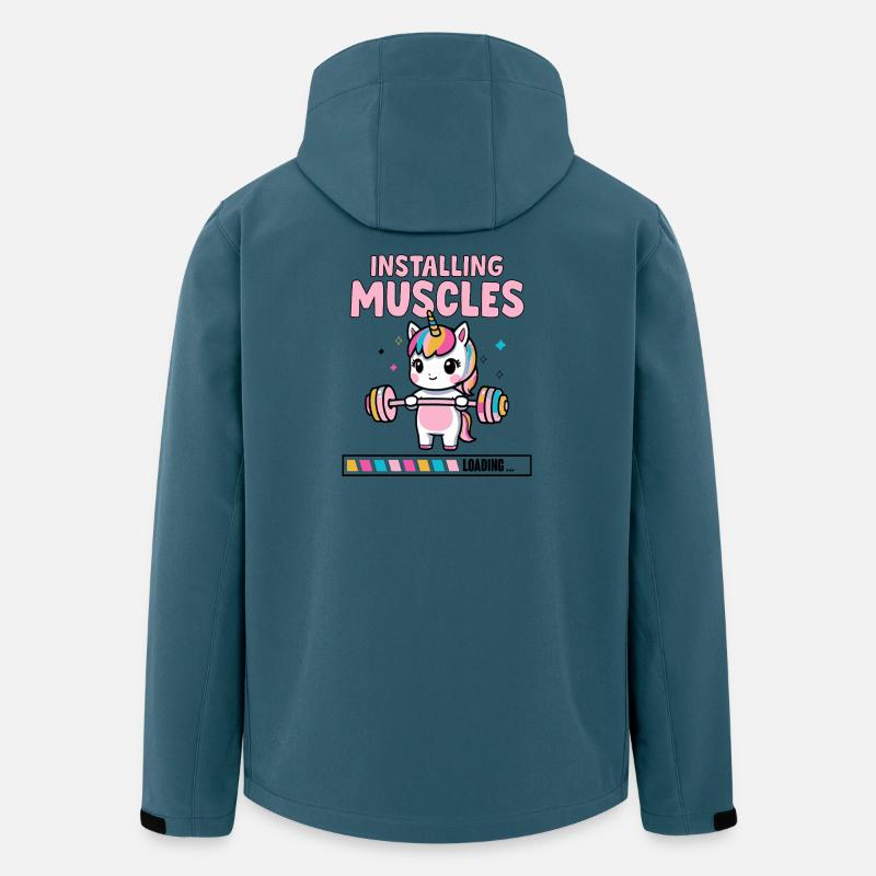 Einhorn Motivierendes Bodybuilding - Recycelte Männer Softshell-Jacke von Stanley/Stella - Dunkles Petrol