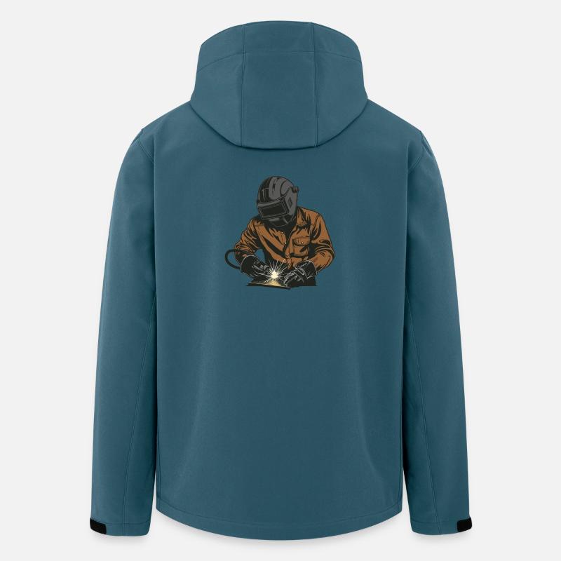 Fahrzeugschweißer Arbeitsschutz Design - Recycelte Männer Softshell-Jacke von Stanley/Stella - Dunkles Petrol